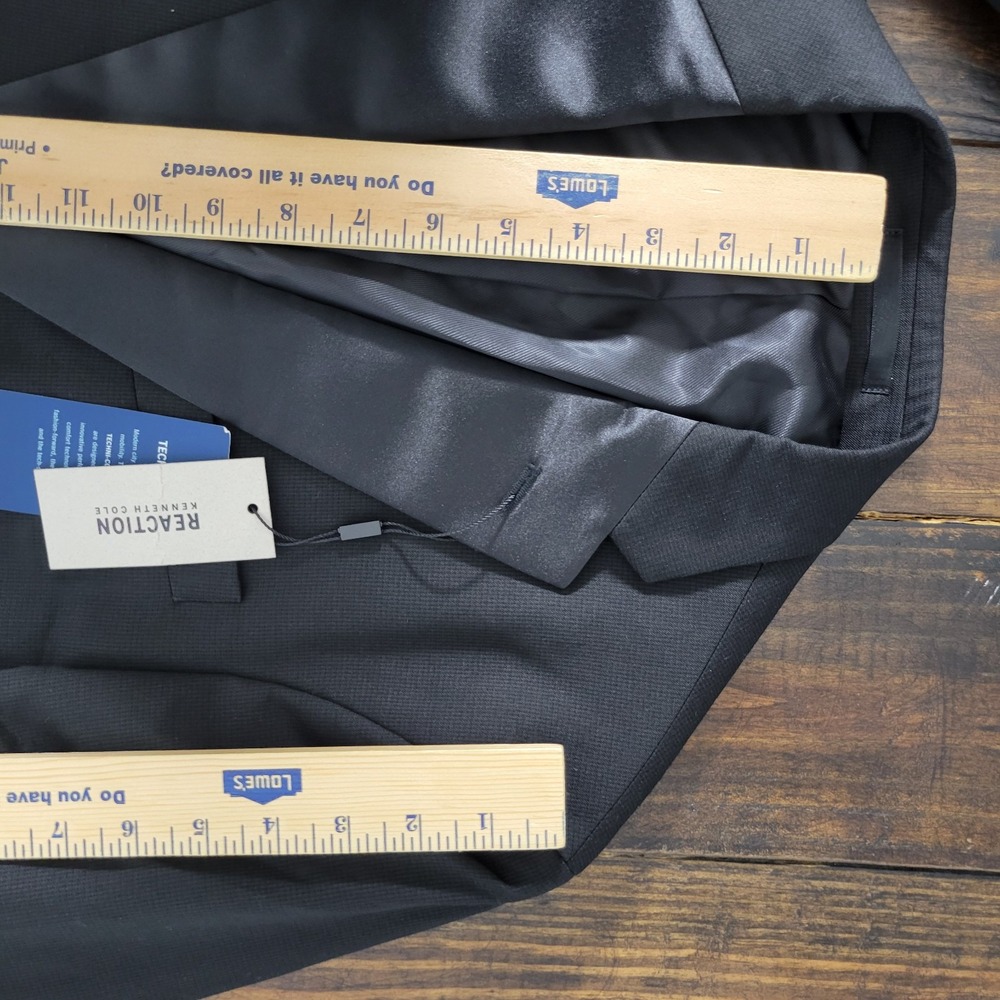 Kenneth Cole Reaction Men's Sport Coat Blazer‎ Two Button Black Stretch 40L NEW - Picture 4 of 13